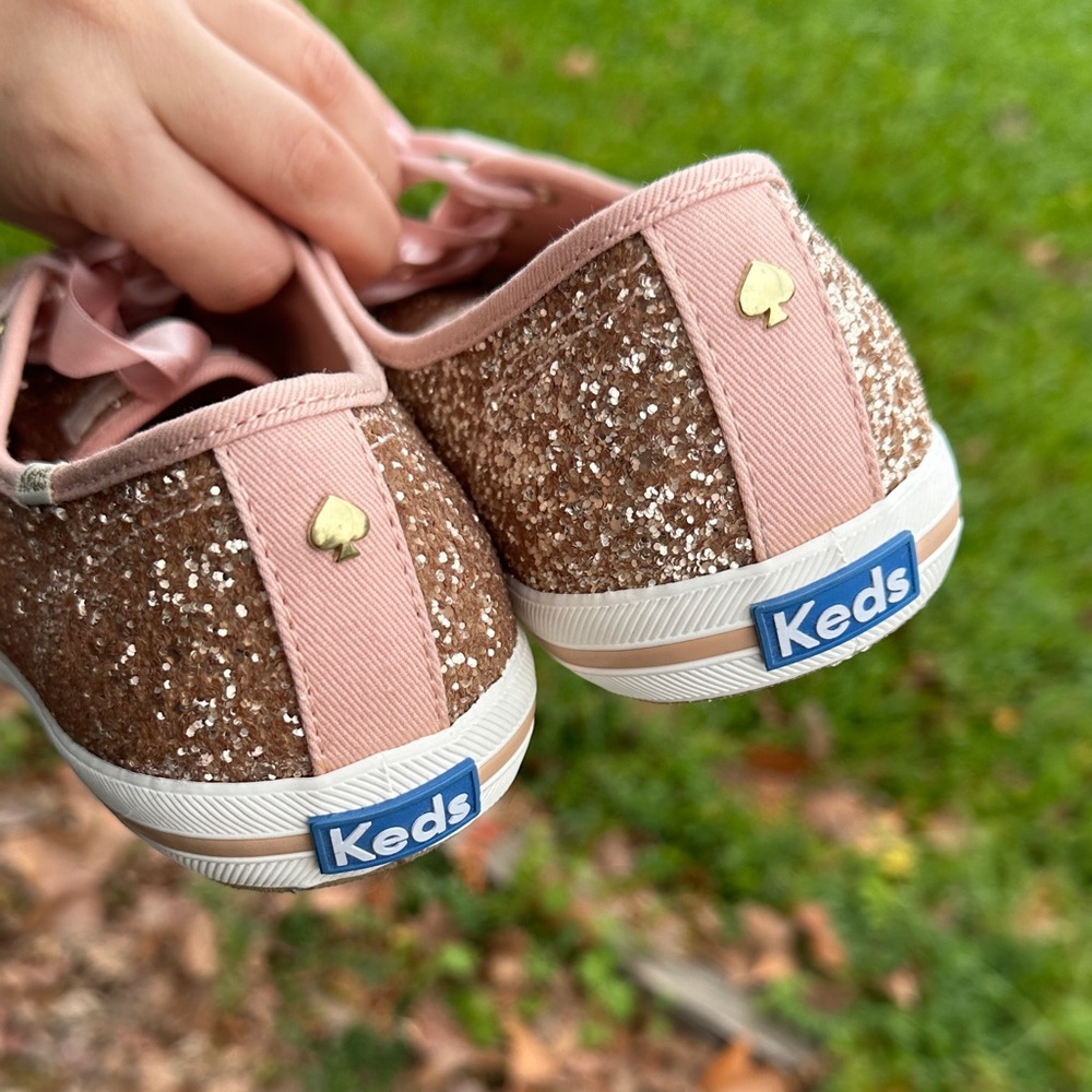 Sparkling Glitter Sneakers with Satin Laces - Picture 6 of 8